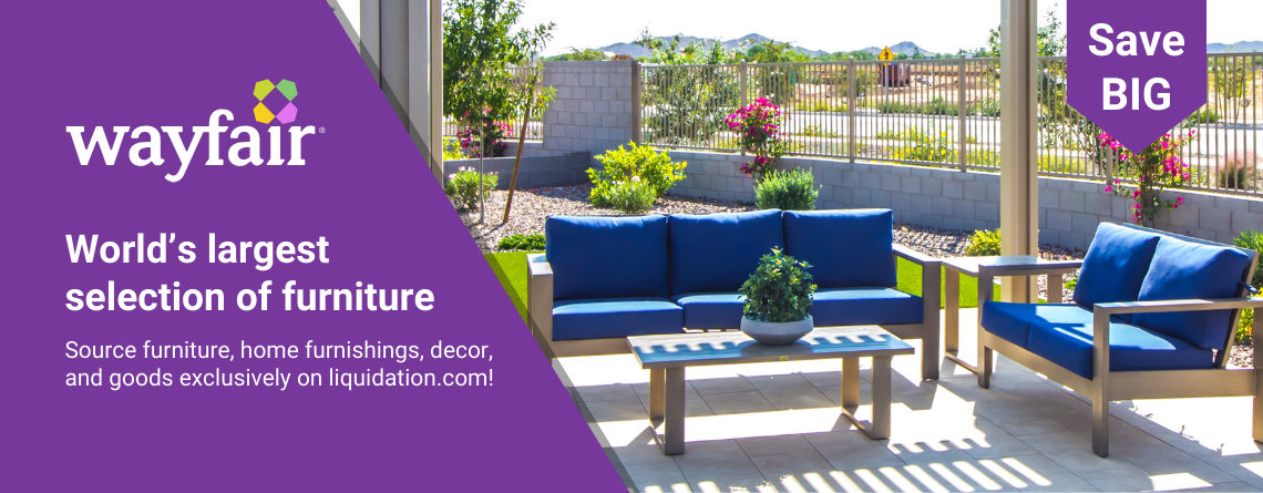 Source furniture, home furnishings, decor and goods exclusively on Liquidation.com!