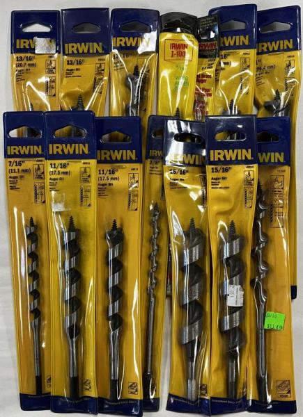 Assorted Irwin Auger Bits - 50 Pieces