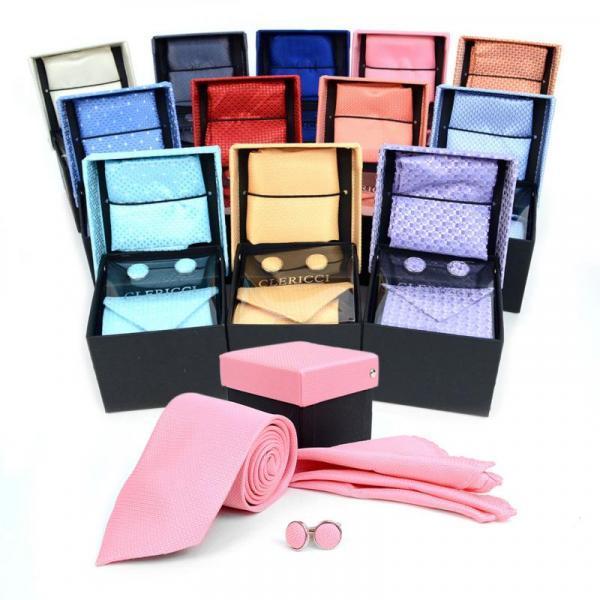 New 15set -High Quality Men's Ties Matching Hanky and Cufflinks