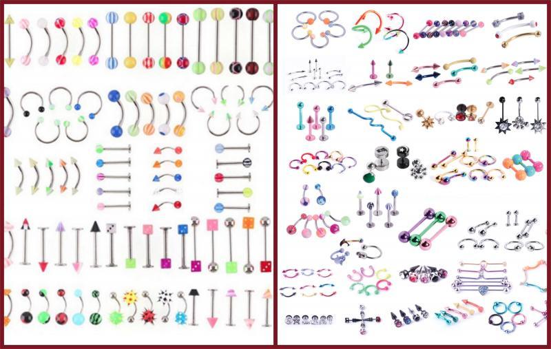 500 X New Body Jewelry Super Mix - Nose Rings, Barbells, More