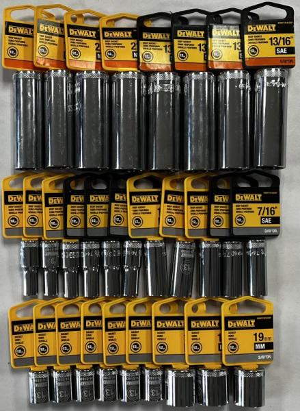Assorted DeWalt Sockets - 150pcs - MM & SAE