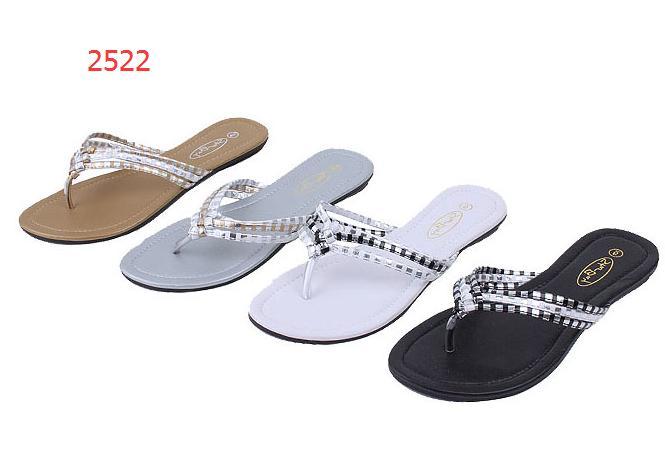 Ladies' Fashion Sandal Flats, Striped thong strap