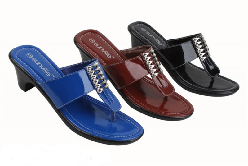 Ladies' Shiny Fashion Mule Sandals (assorted colors)