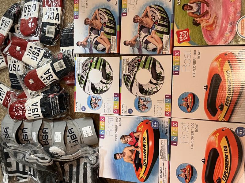 Nike hats Adidas scarf USA mittens Intex Boat River raft Retail $1038