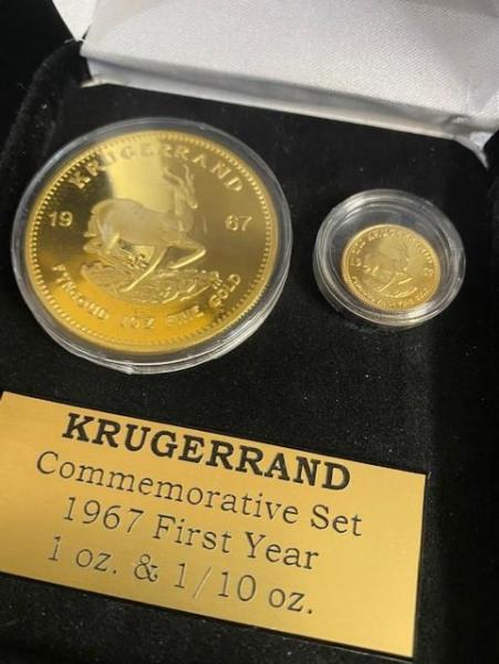 Set of 2 Krugerrand - Hard to Find Collectibles 1oz & 1/10oz 1967