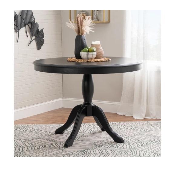 Furniture - Parke 42in Round Solid Pine Pedestal Dining Table, Hadley 5-in-1 Convertible Crib/Changer - MSRP $2,458