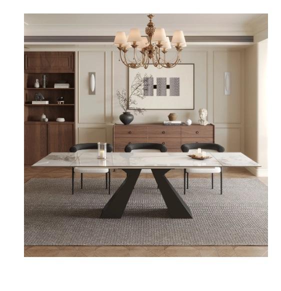 TRUCKLOAD - Housewares - Joceline 78.74'' Extendable Rectangular Sintered Stone Dining Table, Darlington - MSRP $87,944