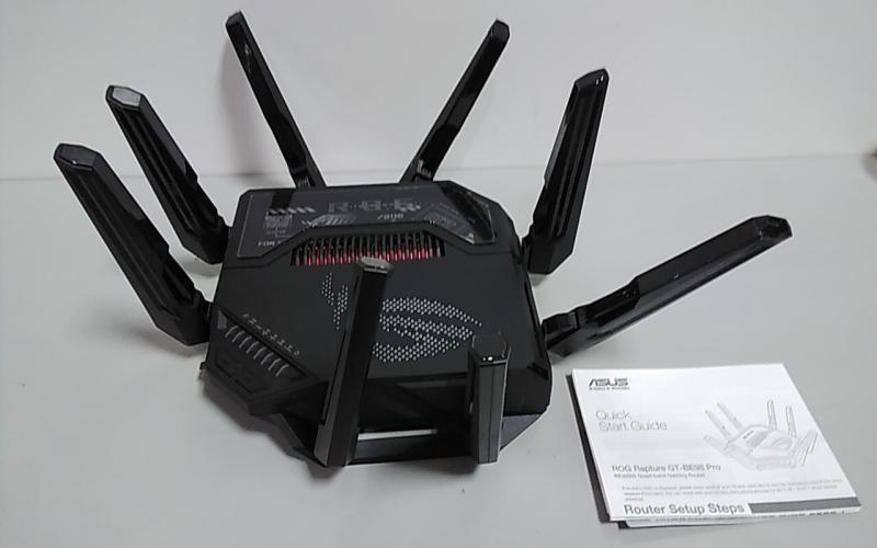 ASUS ROG Rapture GT-BE98 Pro BE30000 Quad-band Gaming Router, Black (MISSING ACCESSORIES) - MSRP $699