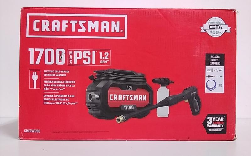 CRAFTSMAN Electric Pressure Washer, Cold Water, 1700-PSI, 1.2-GPM, Corded (MISSING ACCESSORIES) - MSRP $109