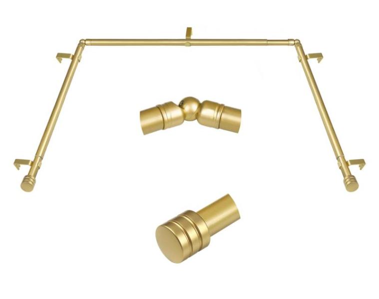 INSPECTED - Bay Window Curtain Rods, HOTOZON 1 Inch - MSRP $35
