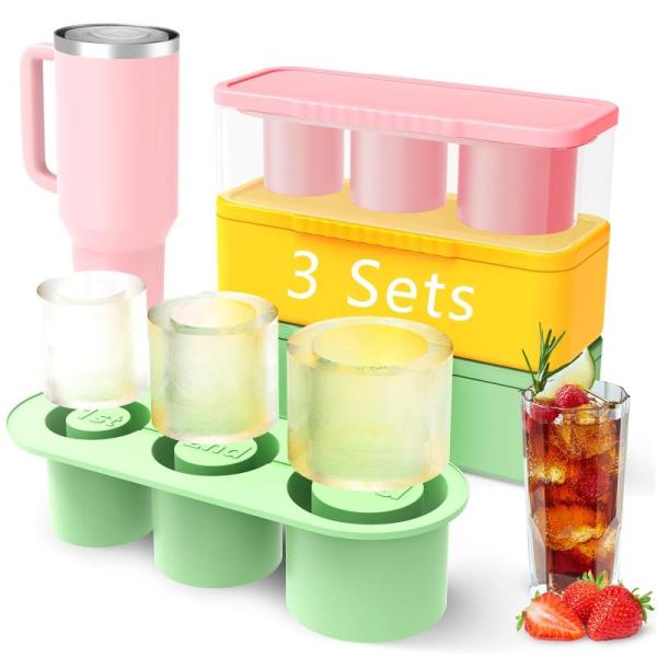 Kitchen - Hyh 3 Pack Ice Cube Tray For Tumbler Cup, Large Induction Cooktop Protector Mat - MSRP $3,518