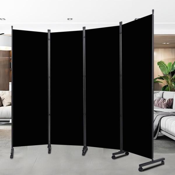 Furniture - HOMSCREENER 4 Panel 88" Room Divider, FITUEYES Design 4-Tier AV Media Stand Corner Shelf - MSRP $1,584
