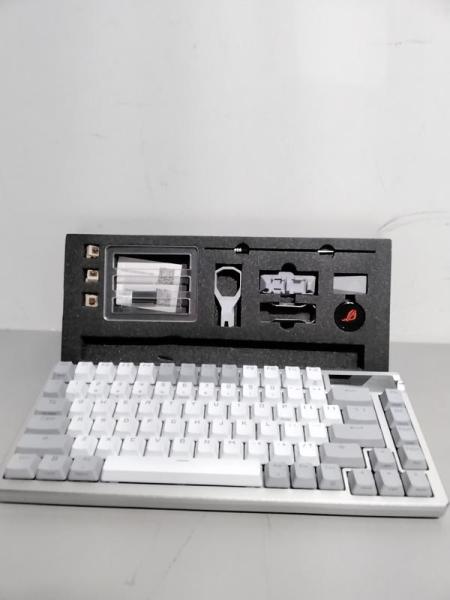 ASUS ROG Azoth 75 Wireless DIY Custom Gaming Keyboard with OLED Display, White - MSRP $219