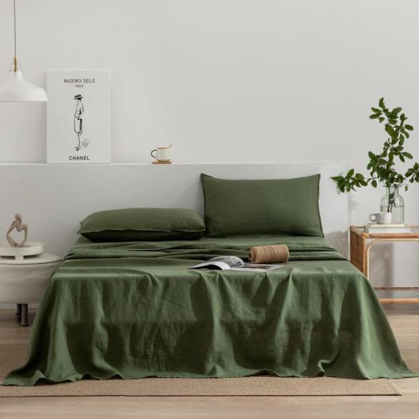 Home - EVERLY King Size 4 Piece Linen Sheets Set, HYVIF 90" x 90" Queen Luxury White Down Fiber Comforter - MSRP $8,483