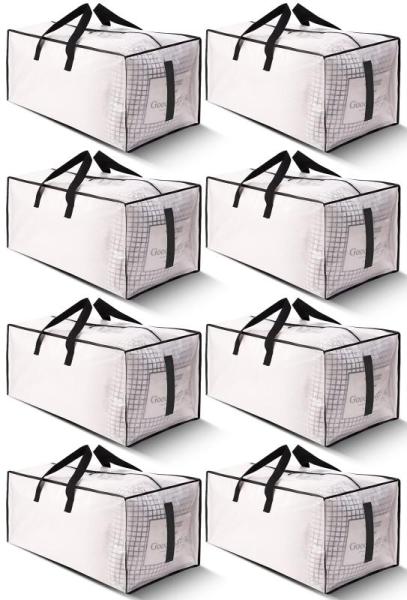 Home - HOMESURE 8pk Large Heavy Duty Moving Bags w/ Zippers, Purple King Size 13" Deep Mattress Protector - MSRP $9,012