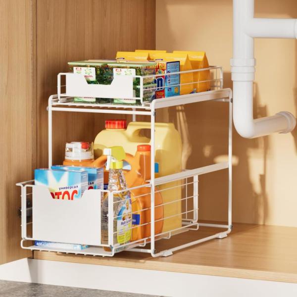Kitchen - SILUB 2-Tier Pull-Out Under Sink Kitchen Organizer, MODOFO Fast Full-Surface Food Warming Mat - MSRP $16,620