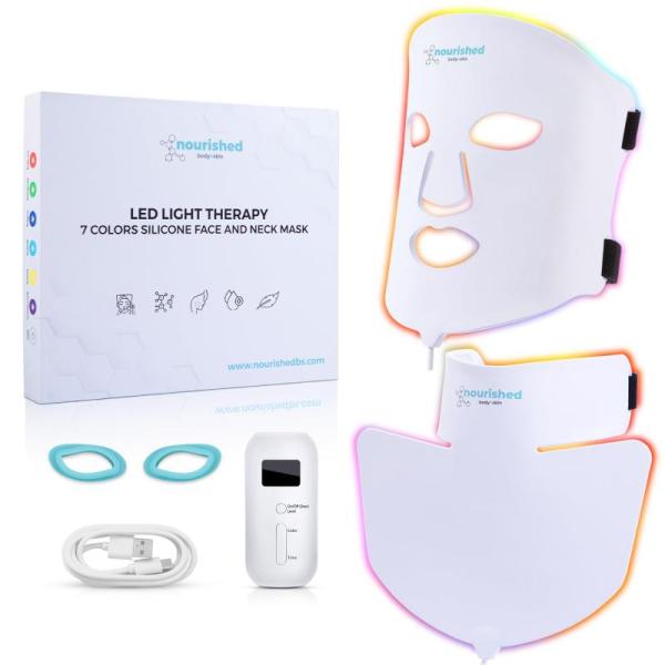 Beauty- Nourished Bodynskin LED Light Therapy Face/Neck Mask, Purtato Cordless Rechargeable Nail LED Lamp -MSRP $7,831