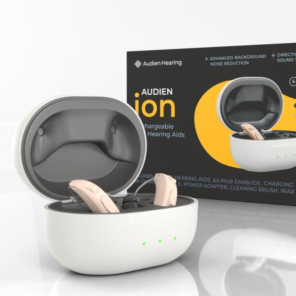 Drugstore - Audien ION Wireless Rechargeable OTC Hearing Aid, Nelpo Rechargeable Bluetooth Hearing Aids - MSRP $10,278