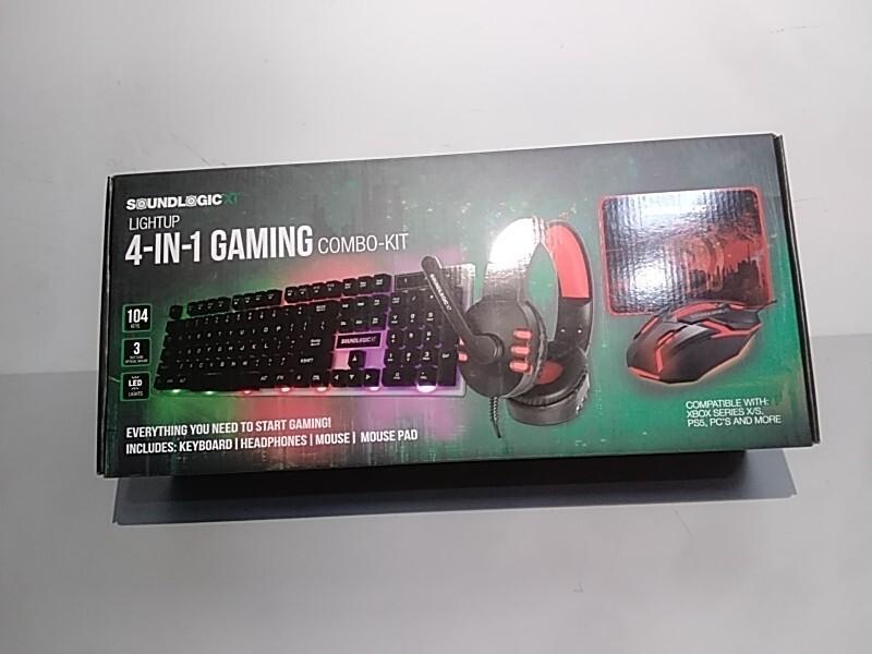 NEW - SoundLogicXT LIGHTUP 4-IN-1 Gaming Combo Kit Incl. Headphones, Mouse, Mouse Pad - MSRP $59