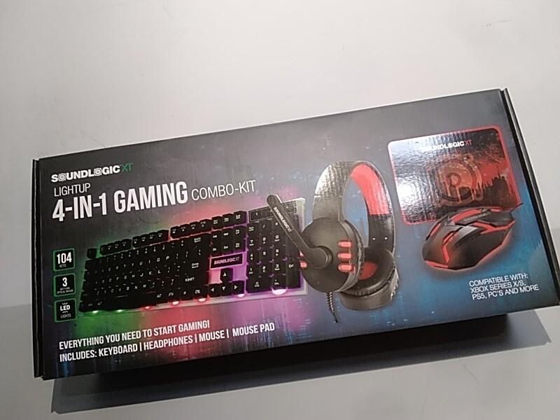 NEW - SoundLogicXT LIGHTUP 4-IN-1 Gaming Combo Kit Incl. Headphones, Mouse, Mouse Pad - MSRP $59