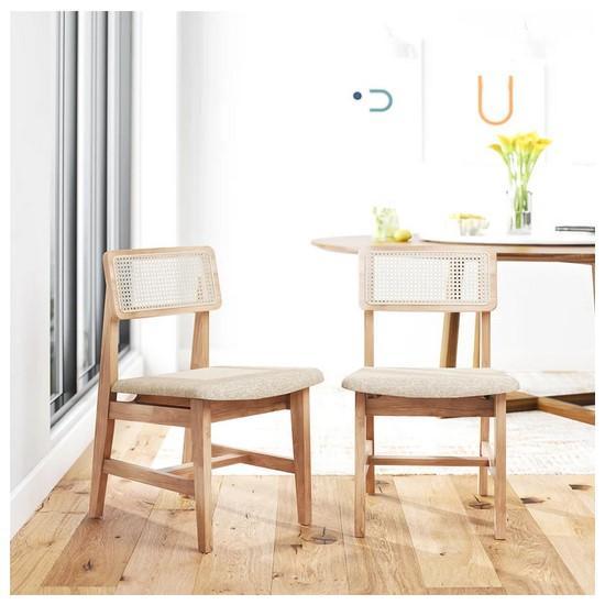 Furniture - Eleni Cane Dining Chairs, Glider Rocker with Storage, 3 Shelf Metal Utility Cart - MSRP $1,033