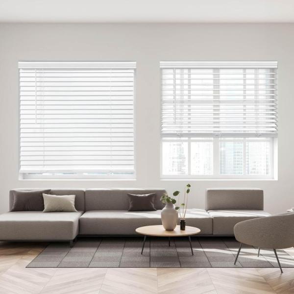 DEZ FURNISHINGS Cordless 2" Faux Wood Blind, 35" W x 60" H - MSRP $52
