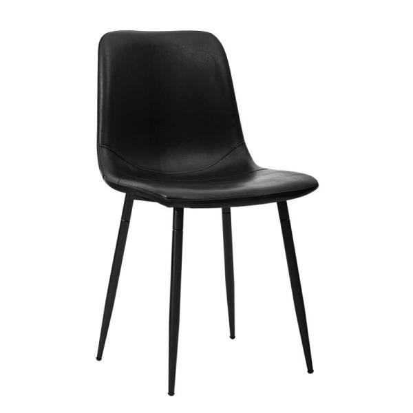 CangLong Living Monte Dining Chair, Black Faux Leather - MSRP $78