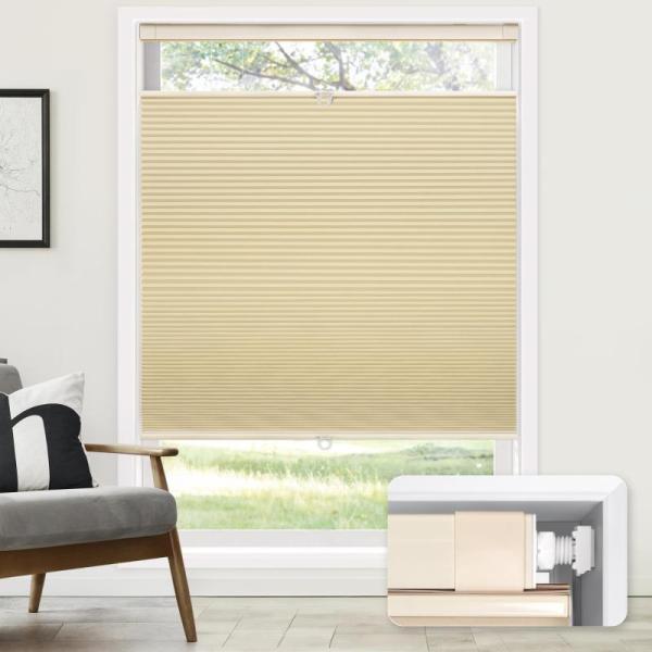 LazBlinds No Tools No Drill Cordless Light Filtering Honeycomb Cellular Shades - MSRP $66