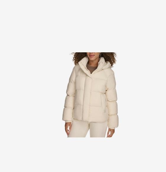 Apparel - Levi's Quilted Hooded Puffer Jacket, Naked Wardrobe Sweet T Funnel Neck Jumpsuit - Original MSRP $1,281
