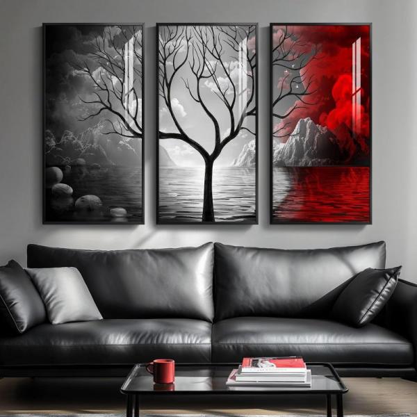 Home - Cuspin 16" x 32" 3pc Black & Red Wall Art, OLIFE 84" x 72" Cal King Electric Heated Mattress Pad - MSRP $8,569