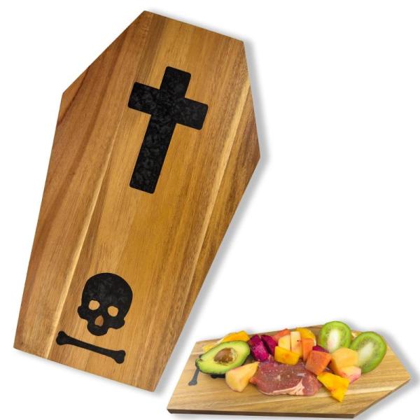 Kitchen - LILKUISYN Acacia Wood Tombstone Pattern Cutting Board, Equoza 40oz Travel Mug with Handle Gift - MSRP $5,574