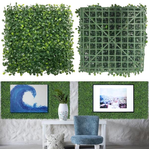 Lawn & Garden - Paistao 10" x 10" 16pc Artificial Grass Wall Panels, HOMEIVA Tabletop Smokeless Fire Pit - MSRP $5,826