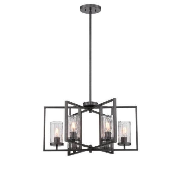 Home Improvement - Designers Fountain 86586-CHA 6-Light Chandelier, Qualarc MC-LDC-1402-BLK Mailbox - MSRP $7,574