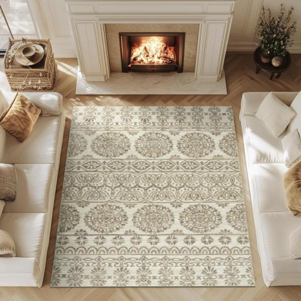 Home - jinchan 3ft x 5ft Rectangular Machine Loomed Boho Area Rug, OLANLY 44" x 24" Memory Foam Bath Mat - MSRP $1,869