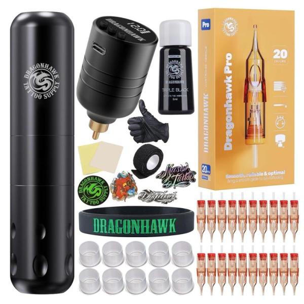 Beauty - Dragonhawk 20pc S9 Tattoo Gun Machine Kit, 1 fl oz Cc Cream Liquid Foundation for Older Women - MSRP $1,646