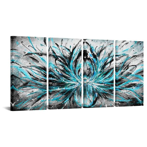 Home - LevvArts 64"x32" 4pc Teal & Grey Painting Wall Art, RXHUAWU 4-Legged Portable Clothes Drying Rack - MSRP $7,483
