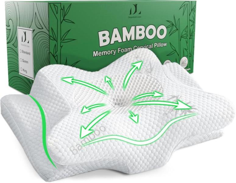 Home - DreamField Linen Bamboo Rayon Cervical Neck Pillow, DICHA Flower Press, Awaiymi Talking LED Clock - MSRP $2,583