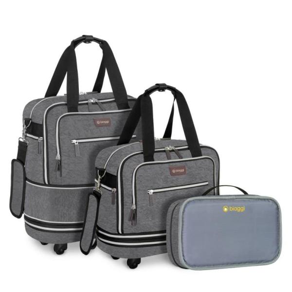 Luggage - Biaggi Zipsak Boost! Foldable Underseat Carry-On, Leather Briefcase Bag for Men - MSRP $7,133