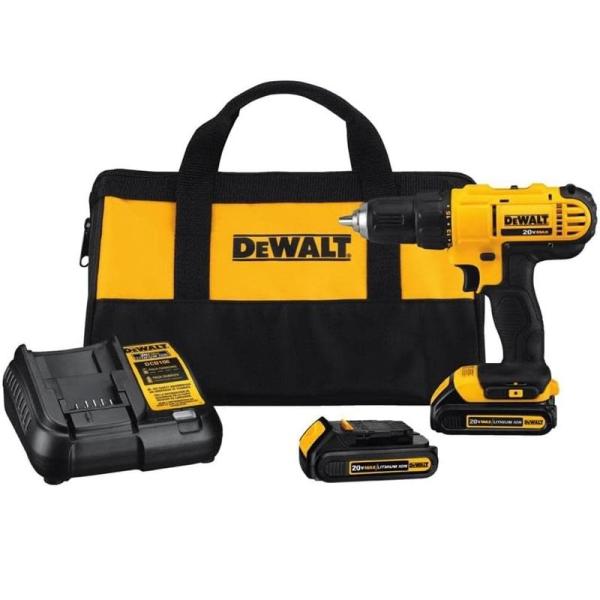 DEWALT 20-Volt Max Cordless Drill/Driver Kit with 2 Batteries and Charger Included - MSRP $98