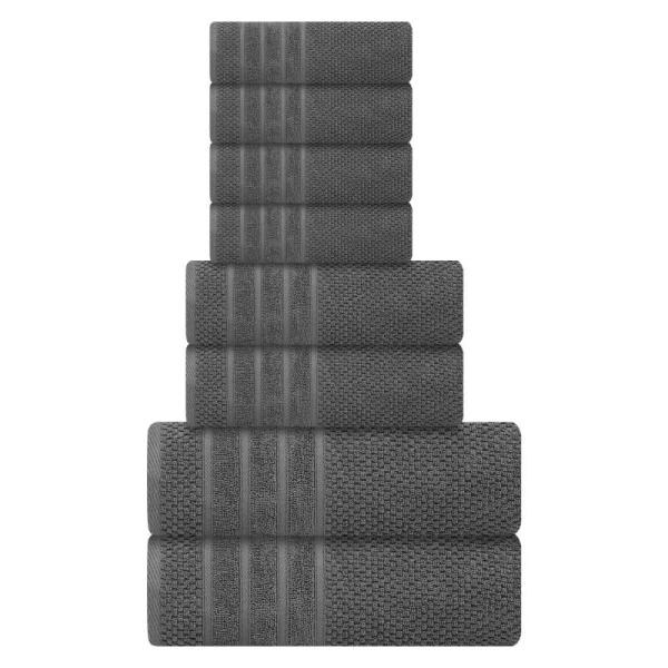 Home - 100% Cotton 8-Piece Bath Towel Set (Dark Gray), Mini Humidifier w/ Night Light & 300ml Tank - MSRP $17,456
