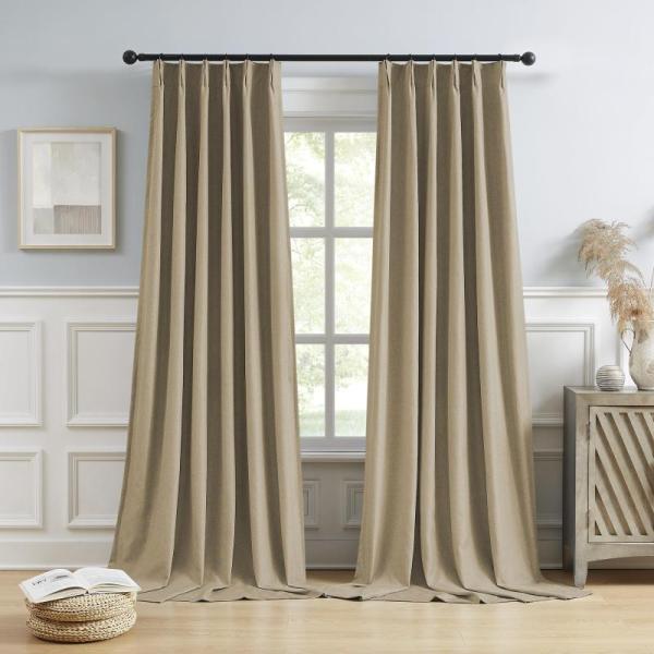 Home - DUALIFE Taupe Blackout Pinch Pleated Curtains, Replacement Fireplace Blower Fan Kit - MSRP $8,589