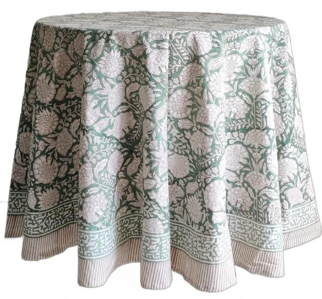 Home - ATOSII Jade 100% Cotton Boho Round Tablecloth, MIULEE Velvet Sage Green Elegant Grommet Curtain - MSRP $8,415