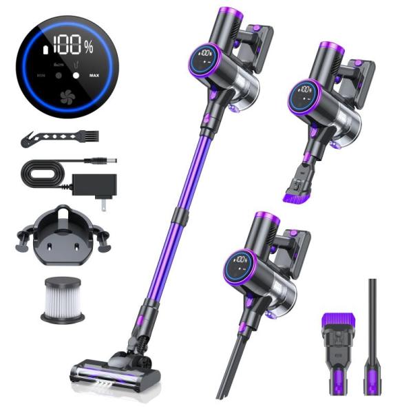 Home - 20KPA Stick Vacuum with LED Display, Velvet Sectional Couch Covers - MSRP $9,737