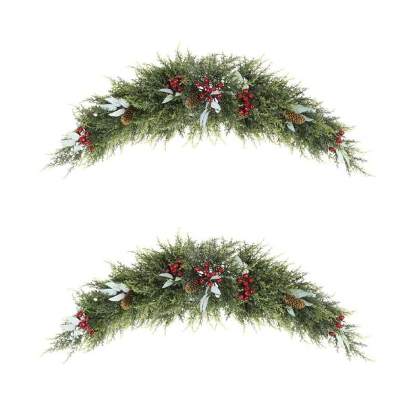 Home - U'Artlines 2pc 43" Xmas Swag for Front Door, SEFILENCE Rotating Stanley 40oz Cup Holder w/ Handle - MSRP $10,221
