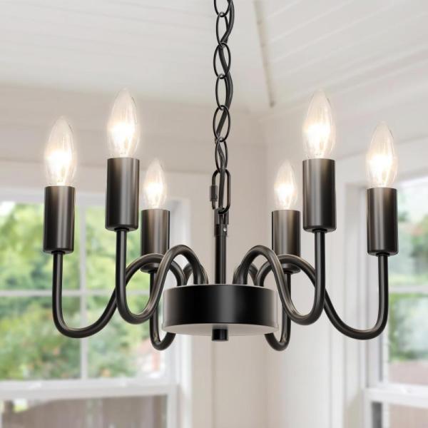 Home Improvement - hansang 6-Light Black Chandelier, Veise Fingerprint Smart Locks for Front Door - MSRP $11,737