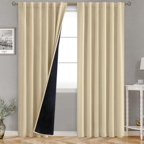 Home - BGment 52" x 92" 2 Panel Set Natural Curtains, Anna's Whimsy 52" x 63" 2 Panels Set Linen Curtains - MSRP $9,560