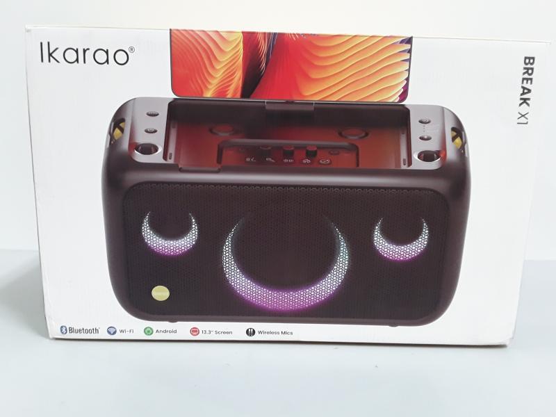 Ikarao Karaoke Machine with Lyrics Display, Built-in 13.3" Screen, 2 Wireless Microphones - MSRP $629