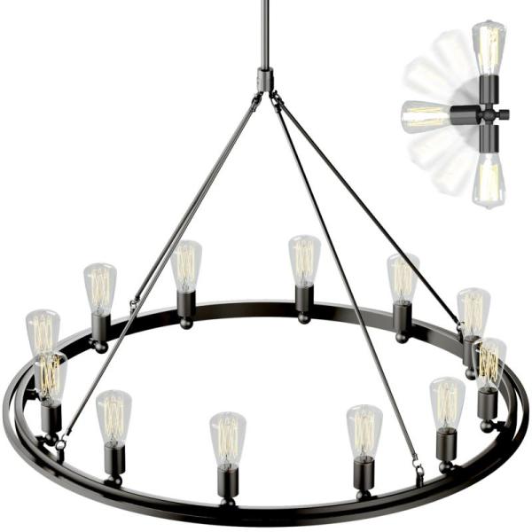 Home Improvement - Bohome Wagon Wheel Chandelier, Feiss Lighting-Corinne Mini 3-Light Pendant, Craftmade - MSRP $4,999