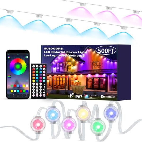 Home Improvement - Colored Eaves Lights, Rechargeable Wall Sconces, X-Sense Smoke and CO Detector - MSRP $12,460