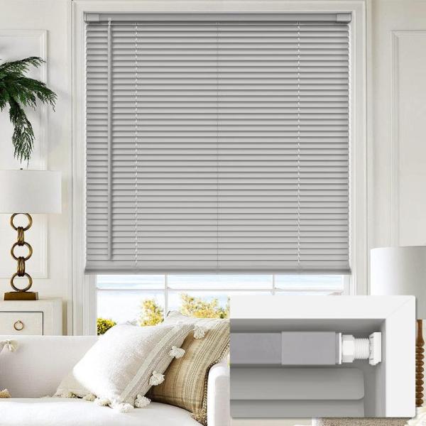 LazBlinds Cordless 1" Vinyl Mini Blinds, No Tools/Drill - MSRP $39